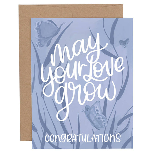 May Your Love Grow Butterfly Wedding Card