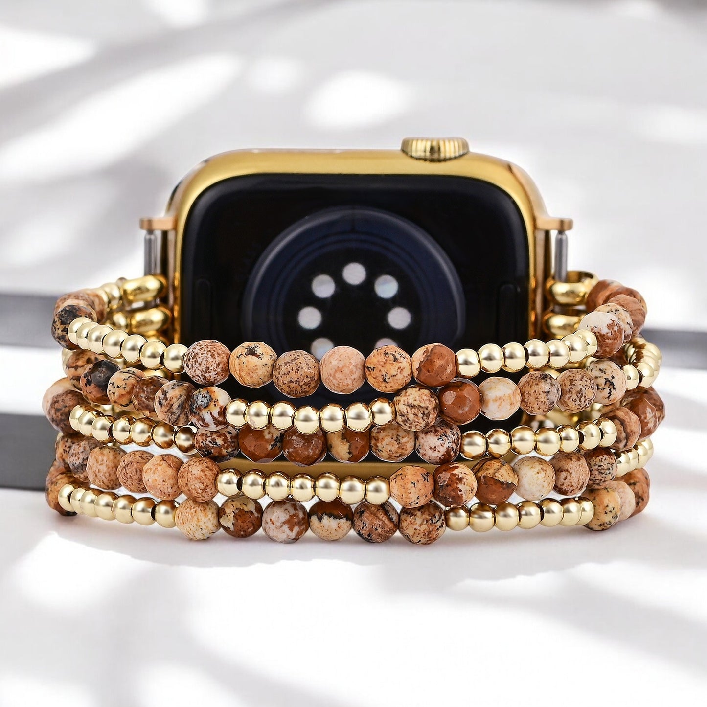 Golden Earth Jasper Stretch Apple Watch Strap