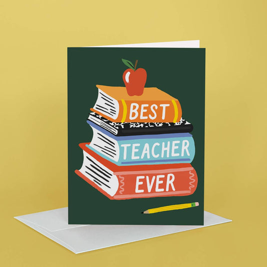 Teacher Book Stacks Card