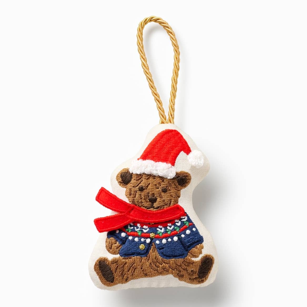 Beary Christmas Embroidered Ornament
