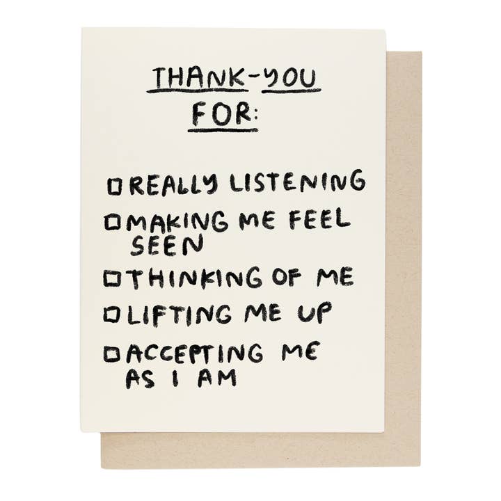 Checklist Thank You Card
