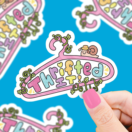 Thrifted It Hanger Vinyl Sticker