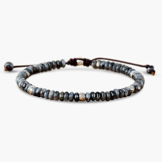 Mens Grey Jasper Tibetan Bracelet
