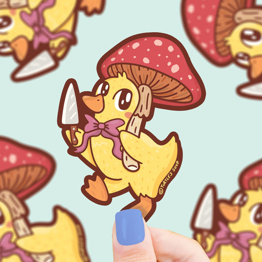 Stabby Duck Mushroom Umbrella Vinyl Sticker