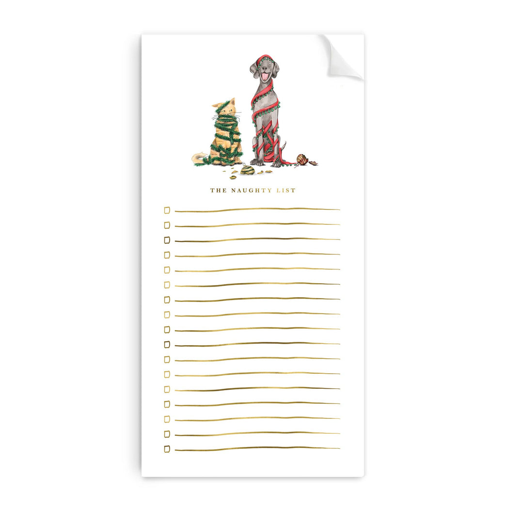 Cat & Dog The Naughty List Notepad