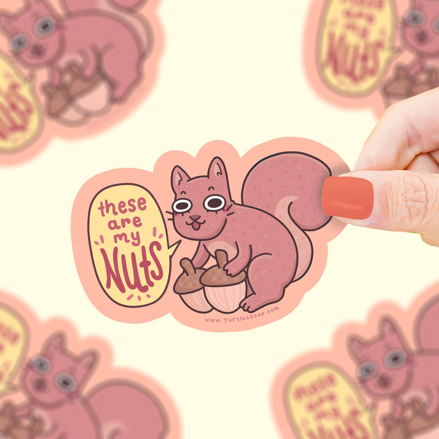 These Are My Nuts Squirrel Vinyl Sticker