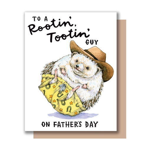 Rootin Tootin Guy Cowboy Hedgehog Fathers Day Card