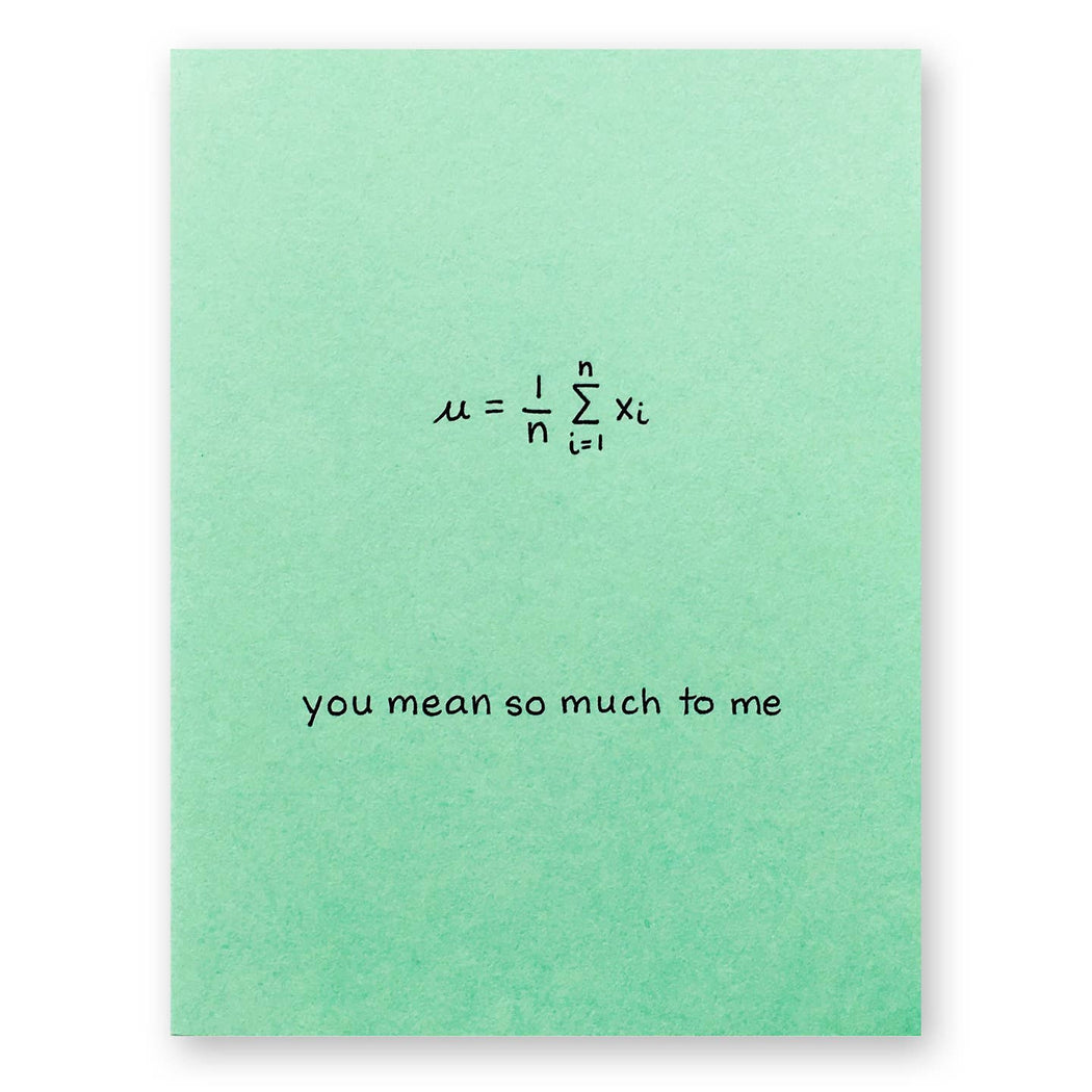 You Mean So Much to Me Equation Card