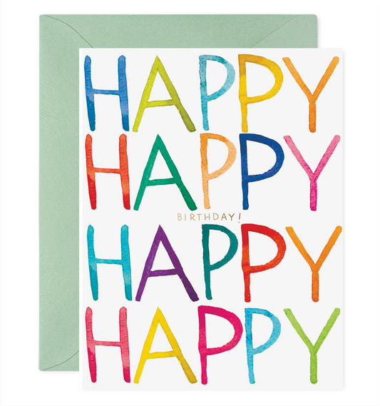 Really Happy Birthday Color Stack Card