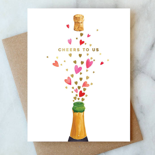 Cheers to Us Poppin Hearts Card