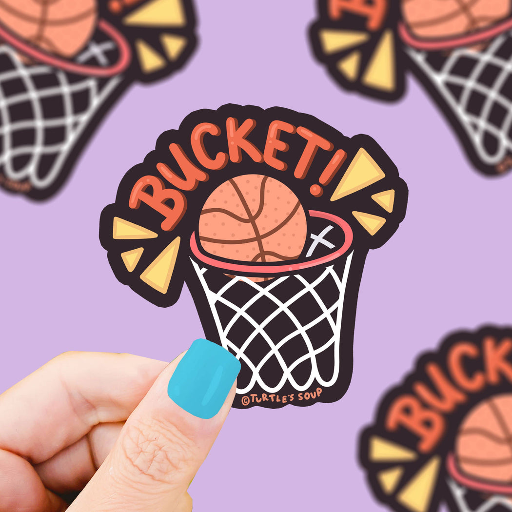 Bucket Basketball Vinyl Sticker