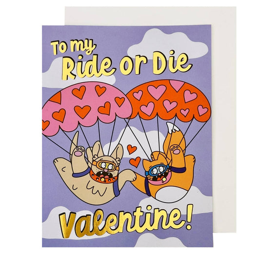 Ride or Die Skydivers Valentine Card