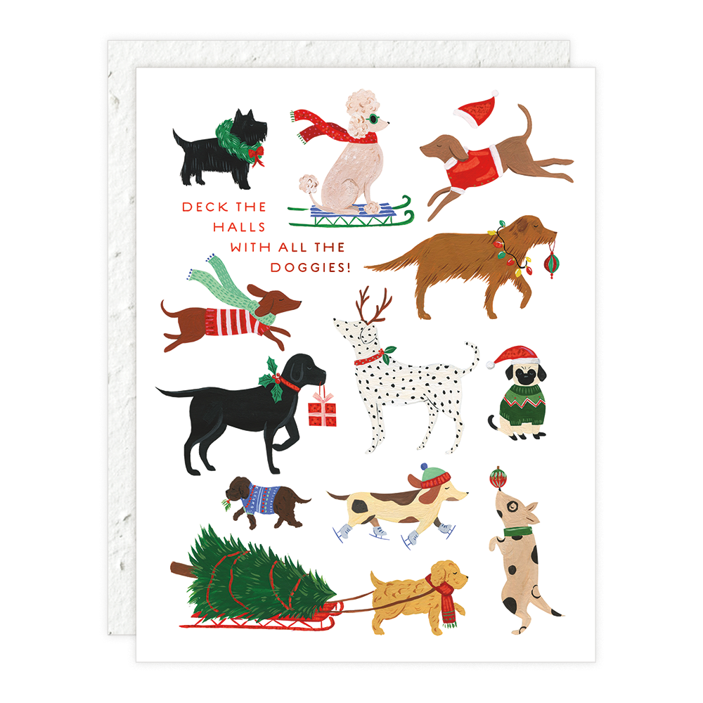 Deck the Halls With All the Doggies Card