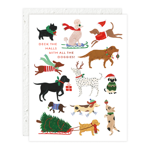 Deck the Halls With All the Doggies Card