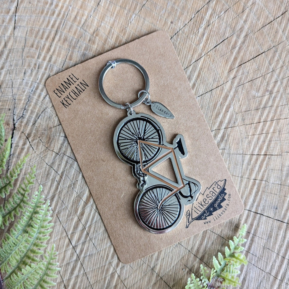 Road Bike Keychain