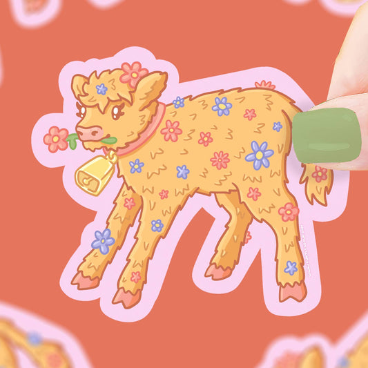 Highland Calf Vinyl Sticker