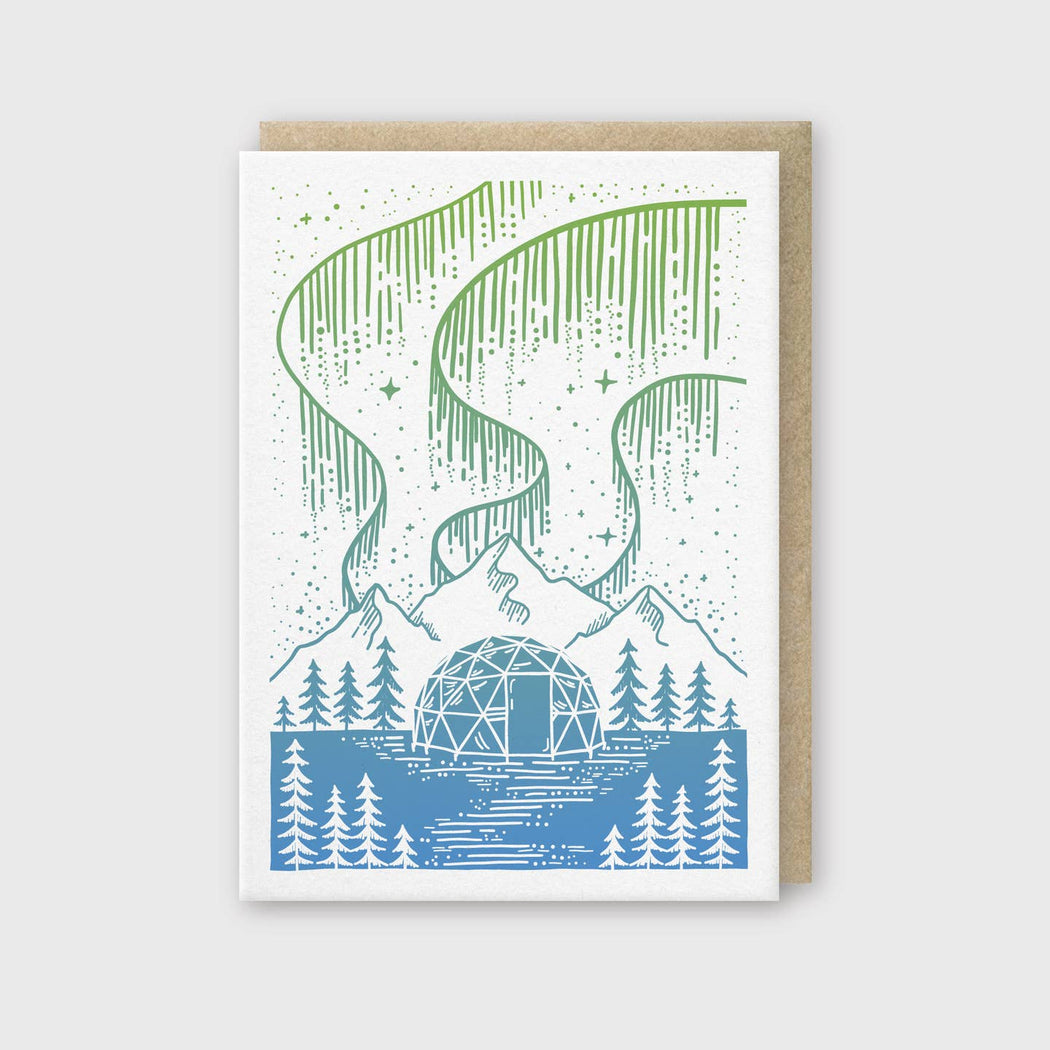 Northern Lights Blank Holiday Card