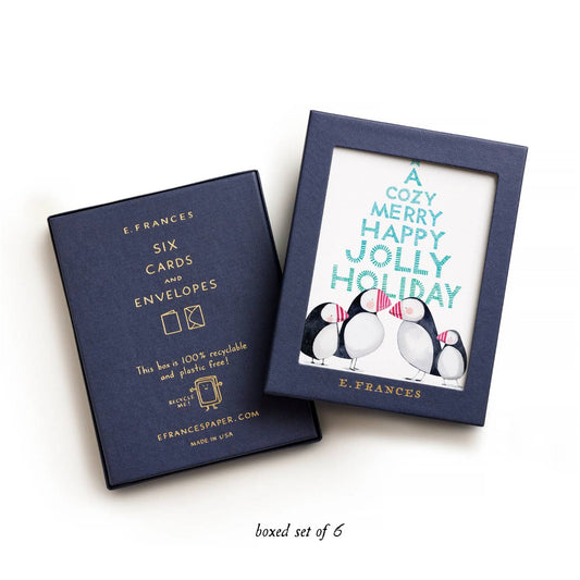 Cozy Merry Jolly Puffins Holiday Cards