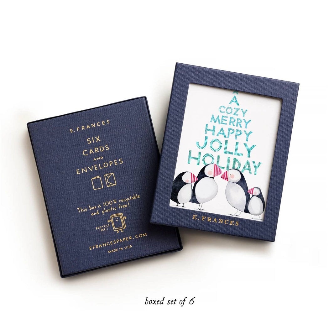 Cozy Merry Jolly Puffins Holiday Cards