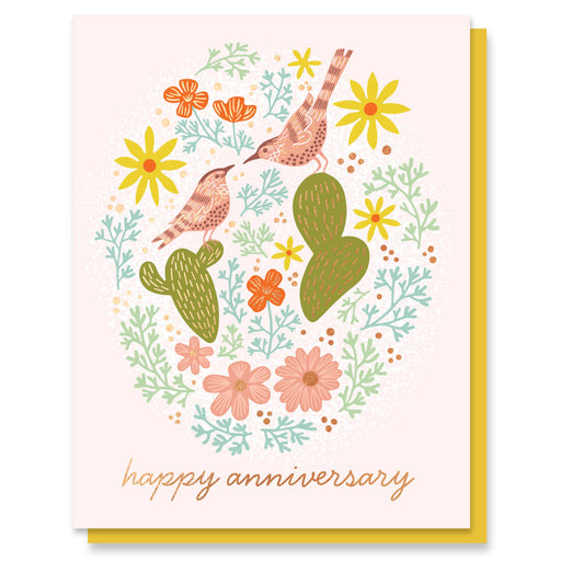 Cactus Wren Anniversary Birds Card