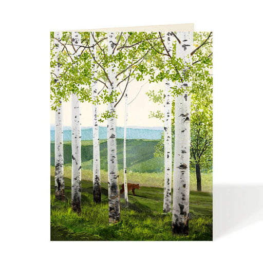 Birch Forest Bear Blank Card