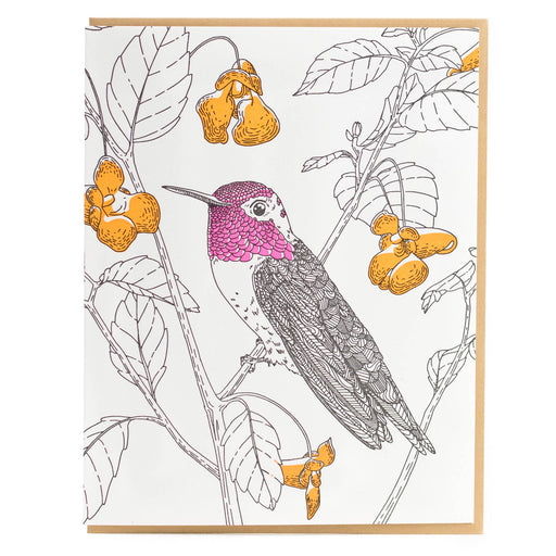 Hummingbird Pink Orange Card