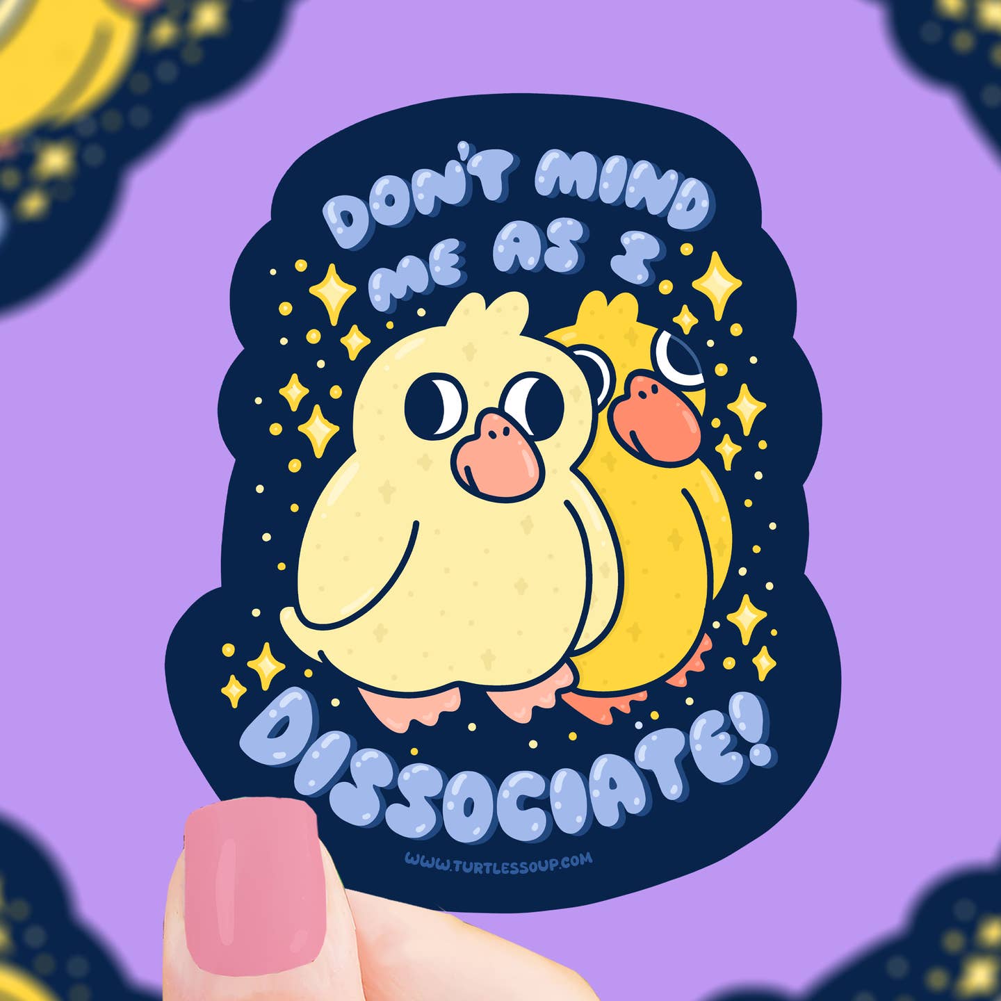 Disassociating Duck Sticker