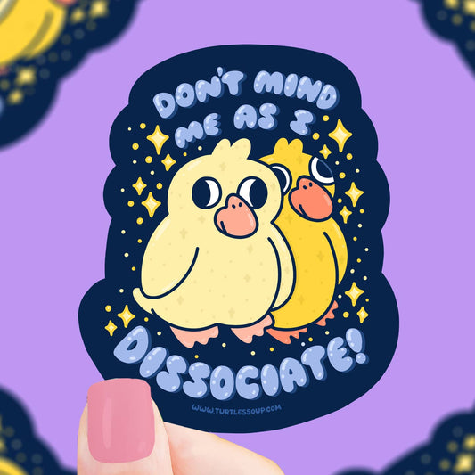Disassociating Duck Sticker