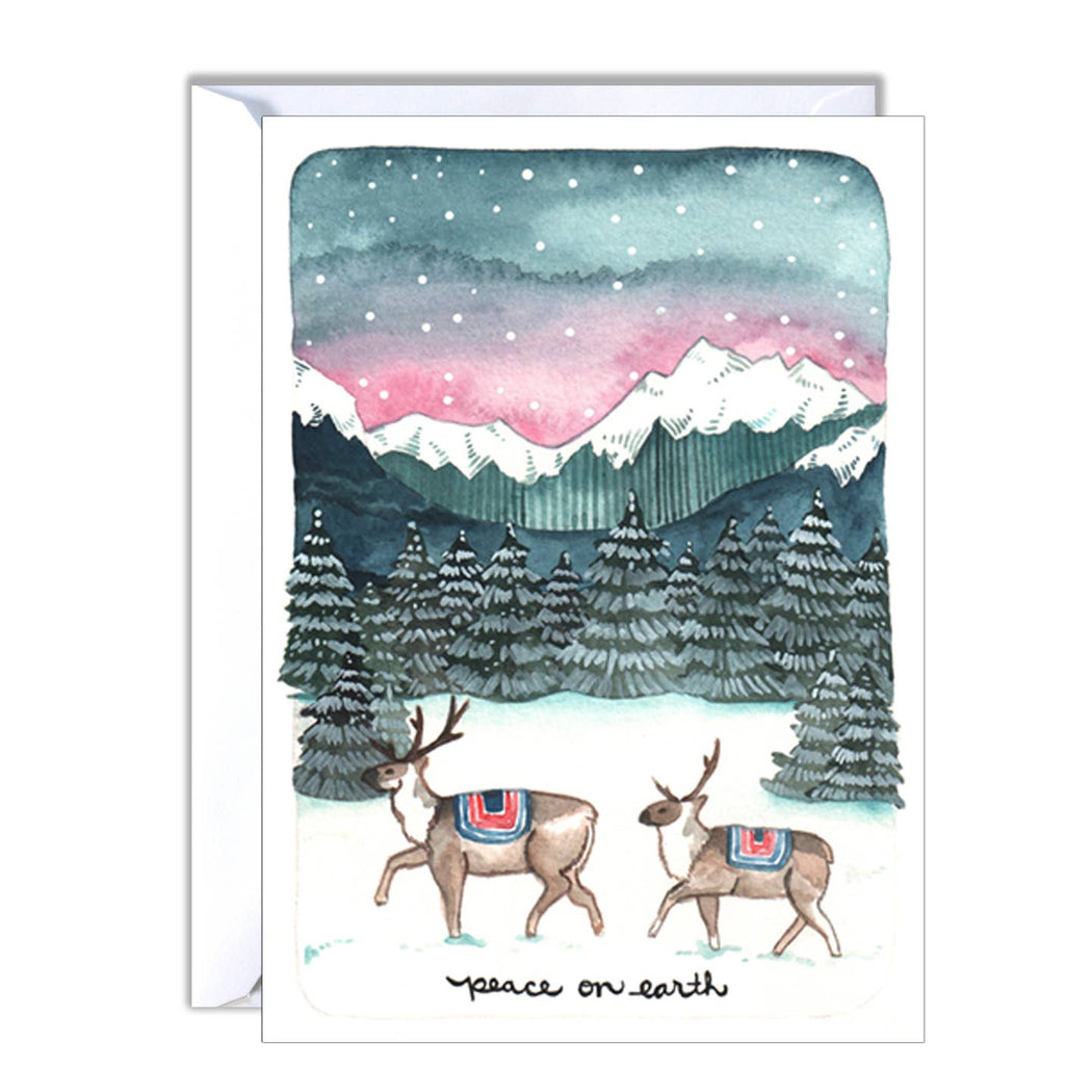 Peace On Earth Elk Card