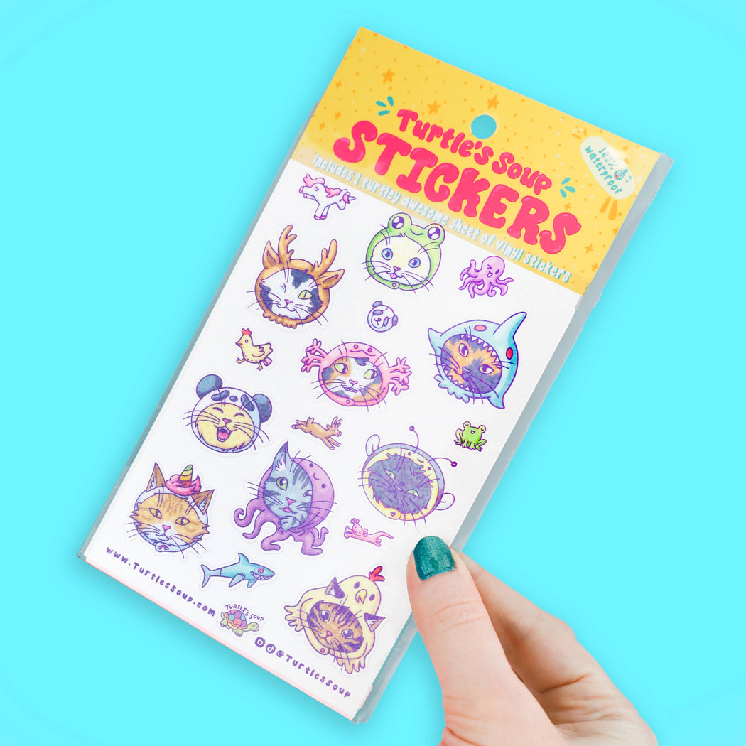 Cosplay Cats in Hats Sticker Sheet