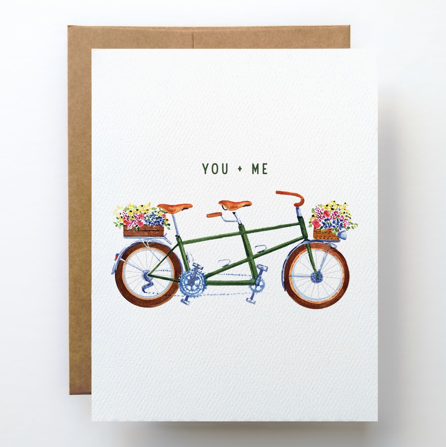 Romantic Tandem Bike You + Me Card