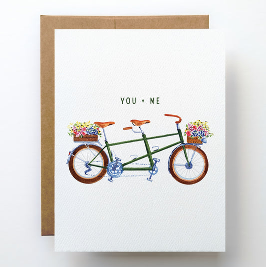 Romantic Tandem Bike You + Me Card