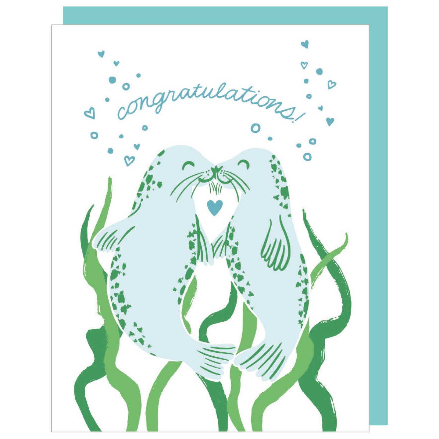 Seal Kiss Congratulations Wedding Card