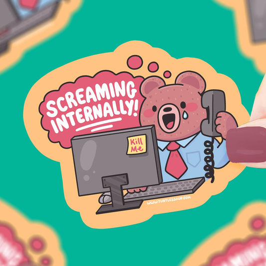 Screaming Internally Sticker
