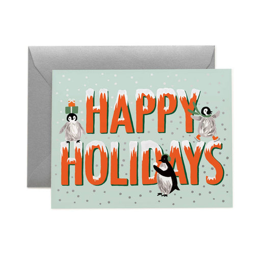 Penguins Happy Holidays On Ice Cards