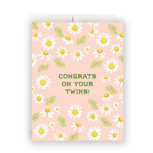 Daisies Congrats on Twins Baby Card