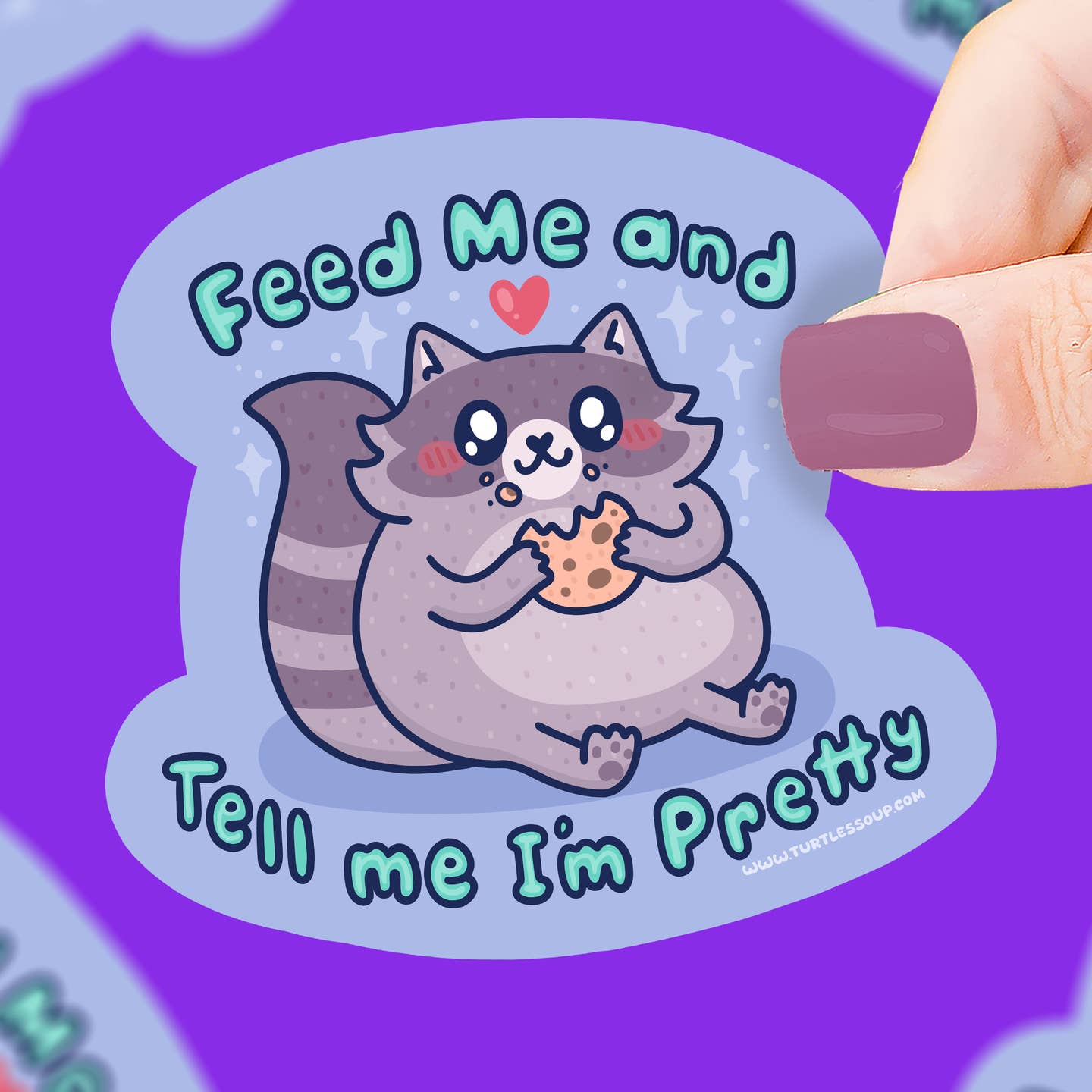 Feed Me Raccoon Vinyl Sticker
