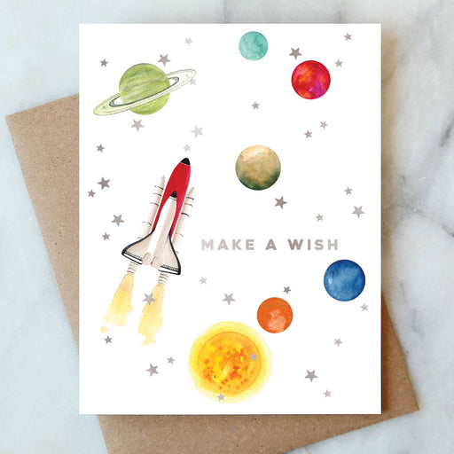 Make a Wish Outer Space Birthday Card