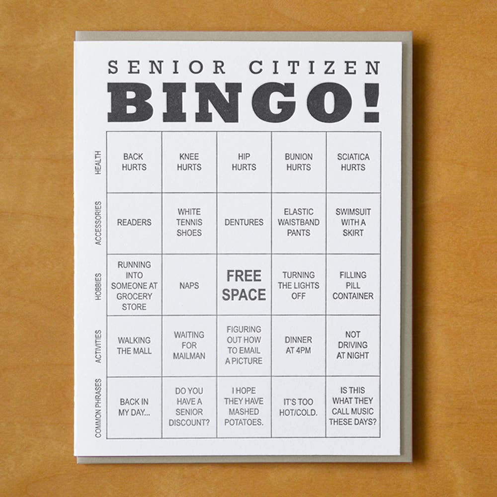 Senior Citizen Bingo Birthday Card