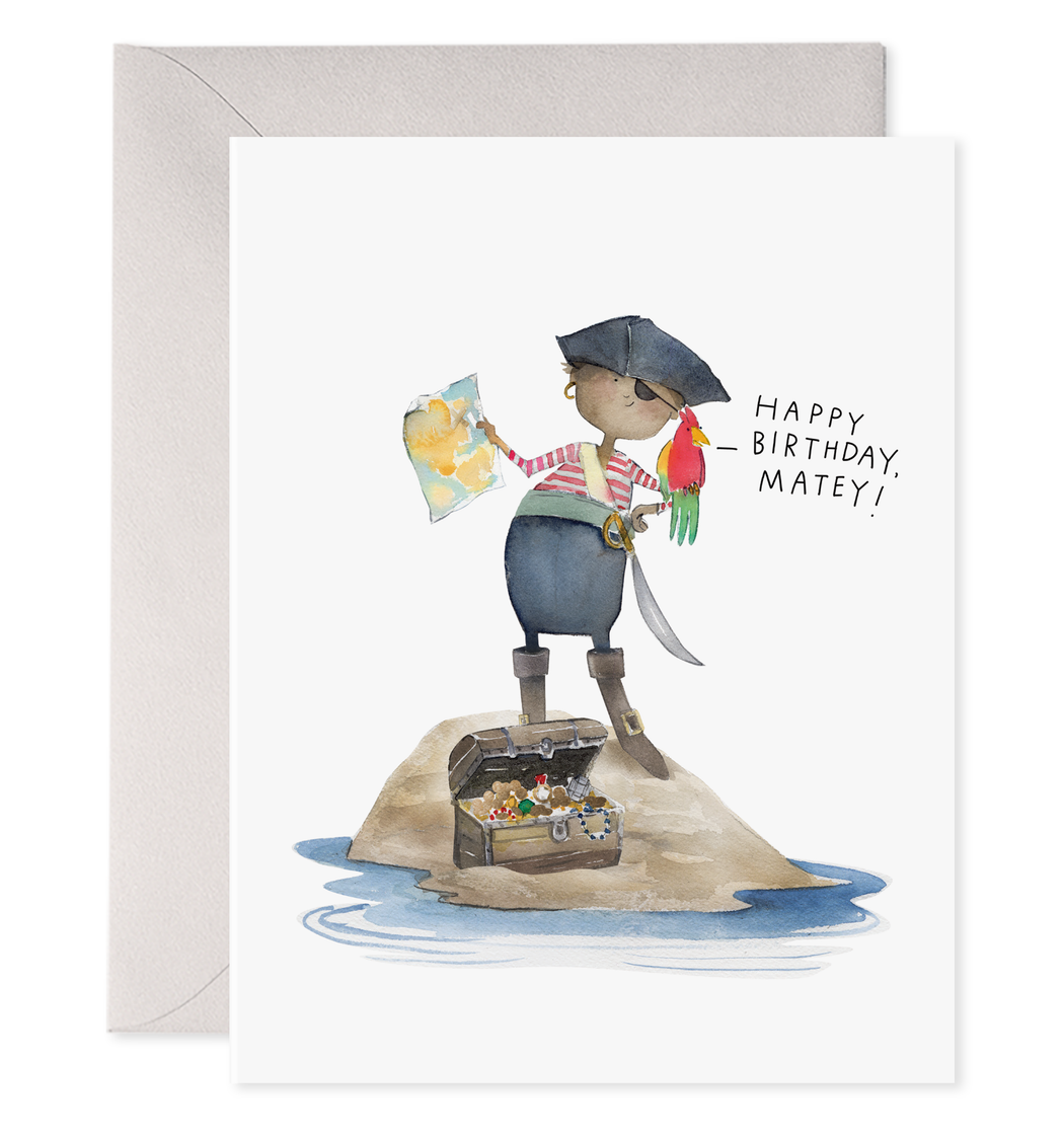 Pirate Happy Birthday Matey Card