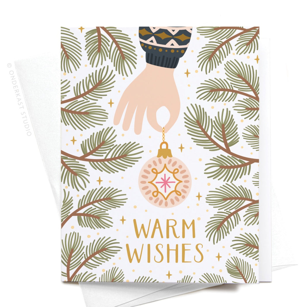 Warm Wishes Christmas Tree Ornament Card