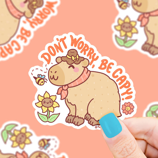 Dont Worry Be Capy Capybara Vinyl Sticker