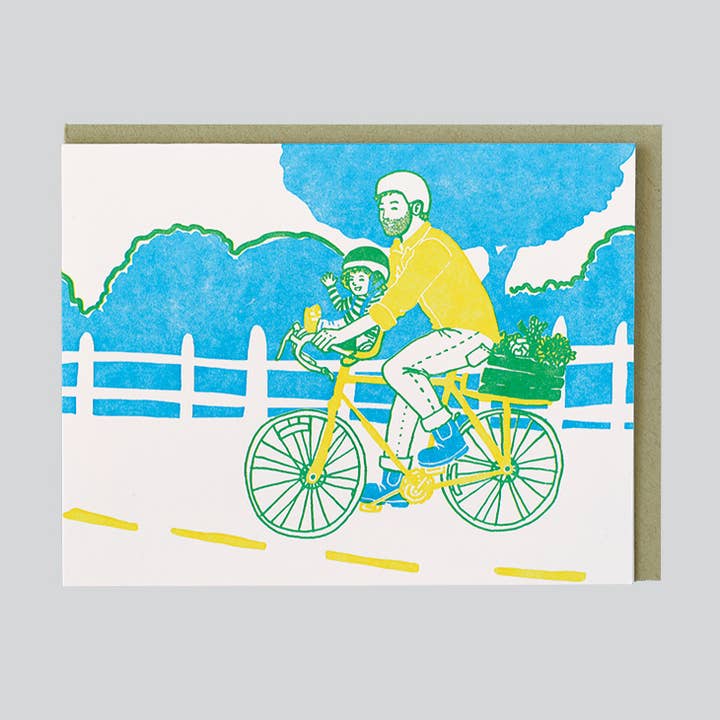 Bicycle Dad & Child Card