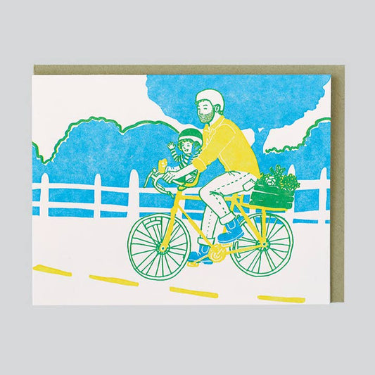 Bicycle Dad & Child Card