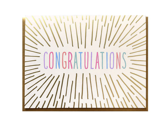 Congratulations Color Beams Card