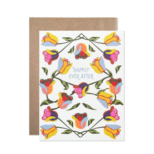 Happily Ever After Tulips Wedding Card