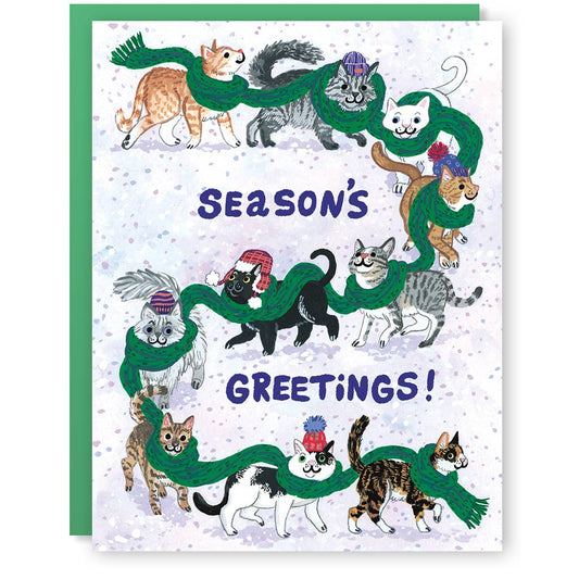 Scarf Cats Seasons Greetings Card