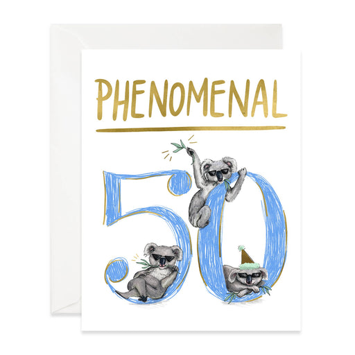 Phenomenal 50 Koalas Birthday Card
