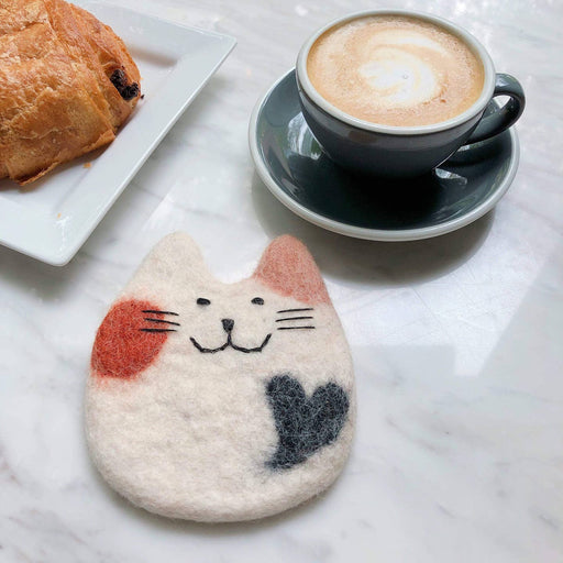 Felt Calico Cat Coasters Set