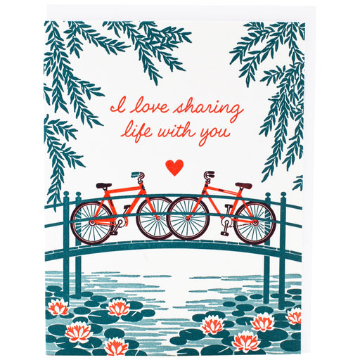 Love Sharing Life With You Bridge Bikes Card